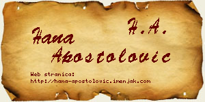 Hana Apostolović vizit kartica